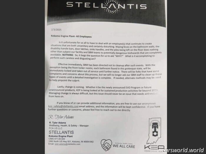 Stellantis Poop Bandit Causes Chaos at Engine Plant by Smearing Feces on Walls, Doors, and Sinks | Carscoops